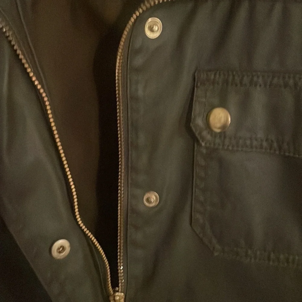 J. CREW Downtown Jacket Green Size XS Moto Party Date Night Utility Gold Buttons